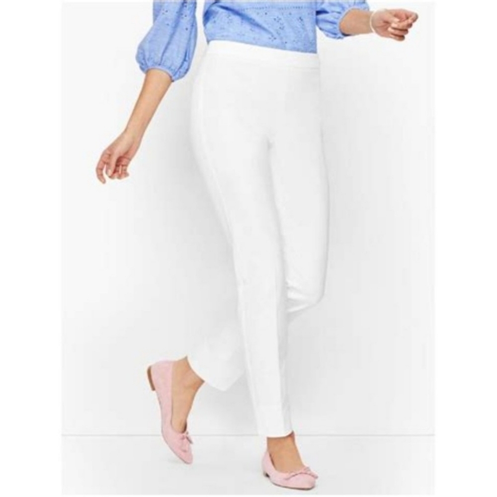 Talbots white Chatham ankle crop pants Sz 8 EUC